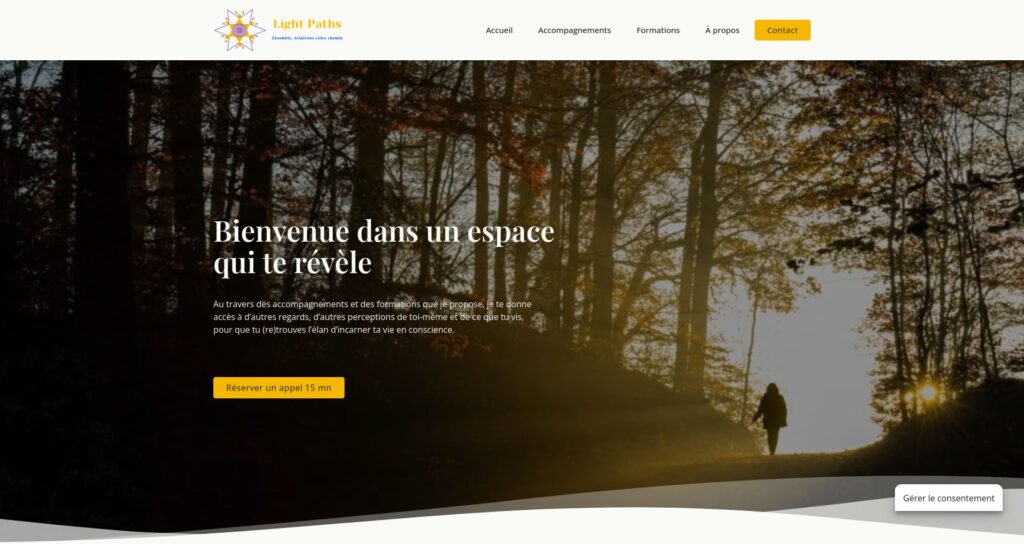 Page accueil Lightpaths.fr