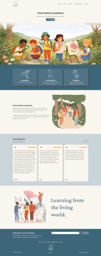 Page d'accueil WildMindsLearning.org