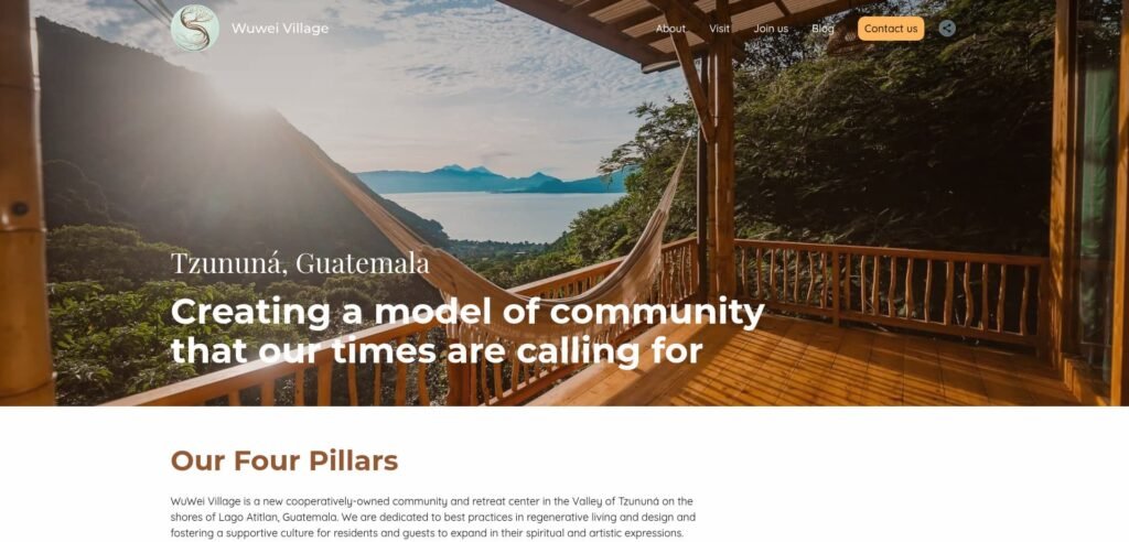 Page accueil Wuwei Village